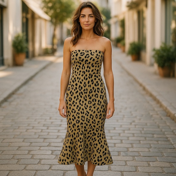 Cinq a Sept Leopard Luna Dress women’s size 2 mobwife party  dance animal print - Picture 1 of 12